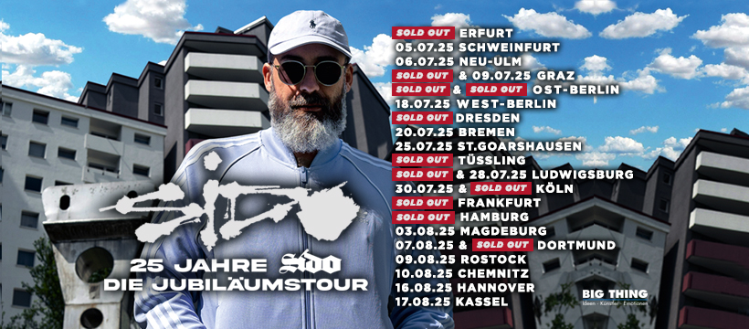 Sido 25 Jahre SIDO – Die Jubiläumstour Tour Poster 2025